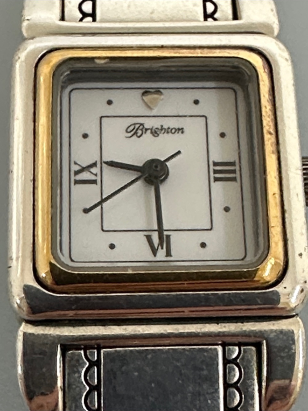 Brighton Two-Tone Silver and Gold Square Face Watch